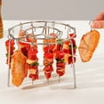 thumbnail image 3 of Injueey Soporte de acero inoxidable para brochetas de freidora de aire, para parrilla vertical, accesorios de cocina, bandeja para hornear pan Cocina y Comedor 36 agujas colgantes, 3 of 6