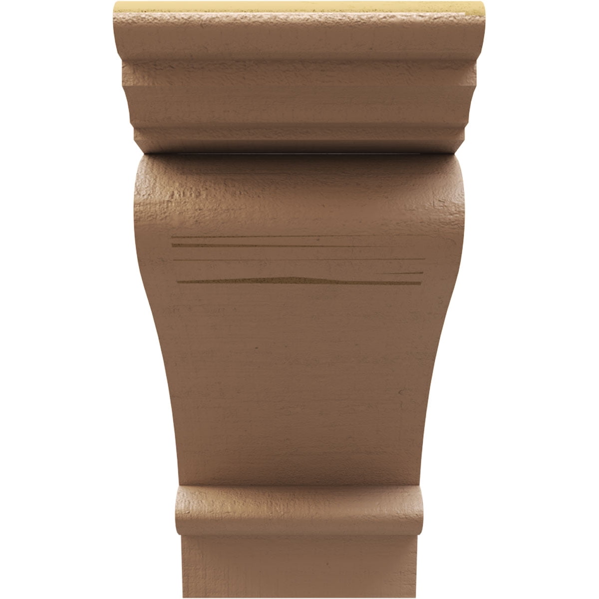 9"W x 27"D x 18"H Classic Mayflower Rough Cedar Woodgrain TimberThane Corbel, Primed Tan
