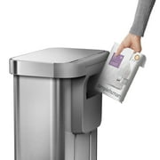 simplehuman 55 Liter / 14.5 Gallon Rectangular Kitchen Step Trash Can, Brushed Stainless Steel