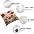 thumbnail image 4 of Nawypu  Beautiful Flower Poppy Pillow Case,Red Flower Cushion Cover Square Standard Home Decorative for Men/Women Red Brown 2pc 22x22in, 4 of 6