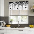 thumbnail image 5 of Black Spring Botanical Valances for Windows, Decorative Rod Pocket Window Valance Curtains, Weeping Eucalyptus Butterfly Short Curtain Drapes for Kitchen/Bathroom/Living Room, 2 Panels, 60" W x 18" L, 5 of 8