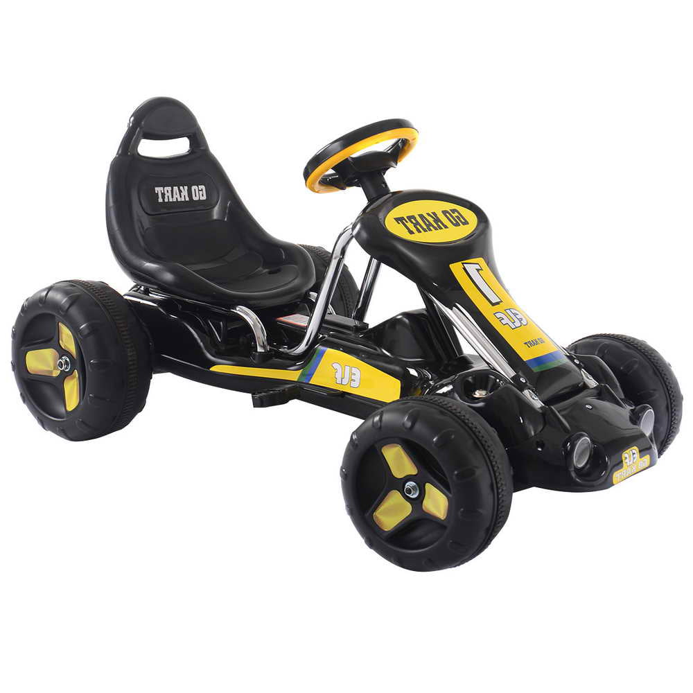 Ride On Pedal Go Kart for Kids Three Point Steering Sporty Bucket Seat 