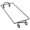thumbnail image 3 of Elama 3 Section Divided Porcelain Rectangle Serving Tray in White with Metal Rack, 3 of 9