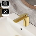 thumbnail image 6 of Single Handle Sink Faucet, Bathroom Faucet with Pop Up Drain and Water Supply Hose, Bathroom Sink Faucet 1 Hole for Lavatory, Restroom, Vanity, Brushed Gold, 6 of 7