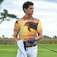 thumbnail image 3 of Balery Sunset Dancing Dolphin A Camisa Polo de Hombre con Estampado, de Manga Corta y Tejido Medio, Camisa Tipo Golf Polo-XX-Large, 3 of 6