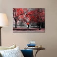 thumbnail image 3 of Bathroom Wall Art Gray Red Wall Decor Forest Canvas Painting Tree Prints Art Scenery Artwork for Wall Landscape Picture Black and White Wall Art Bedroom Room Décor Decoration -12x16inches, 3 of 6