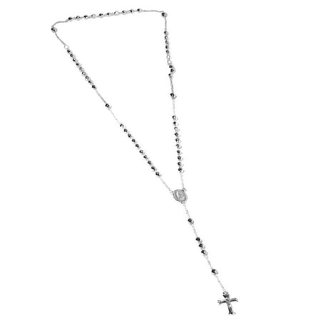 Women Cross Necklace - 14K Yellow Gold Plated Over Catholic Rosary Cross Necklace for Men Women 26