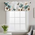 thumbnail image 2 of Vintage Tulip Window Valance for Kitchen, Farmhouse White Blue Flower Butterfly Grey Wood Grain Rod Pocket Short Curtain for Small Windows, Light Filtering Decorative Valance, 54 x 18 Inch, 1 Panel, 2 of 9