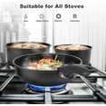 thumbnail image 3 of 17 Piece Non Stick Ceramic Cookware Set with Detachable Handle, Stackable Pots and Pans, Induction and Oven Safe, Cream White (Black), 3 of 17