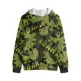 thumbnail image 3 of FUIALDOLG Boys Sweatshirt Hoodie Green Dinosaur Leaves Print Zip Up Jacket with Pocket Winter Outwear Jacket for Boys Hooded Long Sleeve Tops, Size S, 3 of 7