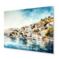 thumbnail image 2 of Designart "Mediterranean Seaside s Blue Charm" Modern Landscape Beach Metal Art Living Room, 2 of 5