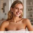 thumbnail image 5 of Linawe Amethyst Purple Moissanite Necklace for Women, Rose Gold Hypoallergenic Stainless Steel Chain, Interlocking Double Circle Pendant Necklaces, Diamond Birthstone Jewelry, 5 of 7