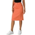 thumbnail image 4 of INSPIRE CHIC Jupe en Jean Décontractée pour Femme Taille Haute Fente Arrière Jupe Courte en Denim Rouge Orange TP, 4 of 5
