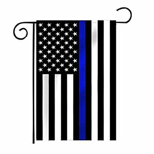 12x18 USA Thin Blue Line Police Flag 12x18" sleeved sleeve garden pole 2 pack 