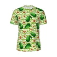 thumbnail image 5 of Wukai Avocado Green Striped Print Men's Short-Sleeved Mesh T-Shirt,Quick-Dry Short Sleeve Workout T-Shirt-X-Small, 5 of 8
