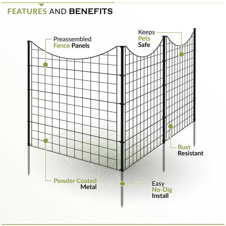 Zippity Outdoor 39in Semi-Permanent Black Metal Yard Pen, Dog Pet