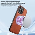 thumbnail image 7 of for iPhone 16 Pro Case Magnetic Bracket, Built-in Invisible Kickstand [Compatible with Magsafe] Wireless Charging PU Leather Rugged Protection for iPhone 16 Pro Phone Cases, Green, 7 of 7