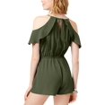 thumbnail image 2 of Be Bop Juniors Flutter Sleeved Cold Shoulder Romper Green S, 2 of 2