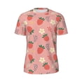 thumbnail image 5 of Wukai Strawberry Floral Print Men's Short-Sleeved Mesh T-Shirt,Quick-Dry Short Sleeve Workout T-Shirt-5X-Large, 5 of 8