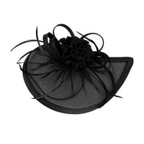 Baberdicy Head Wraps for Women's Hair 2024 Fascinator Hat Flower Feather Mesh Tea Party Hairband for Women Headwraps Black