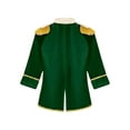 thumbnail image 4 of Yruioon Kids Boys Prince Outfits Long Sleeve Gold Fringe Velvet Tailcoat Medieval Royal Court Coat Green 18-24M, 4 of 5
