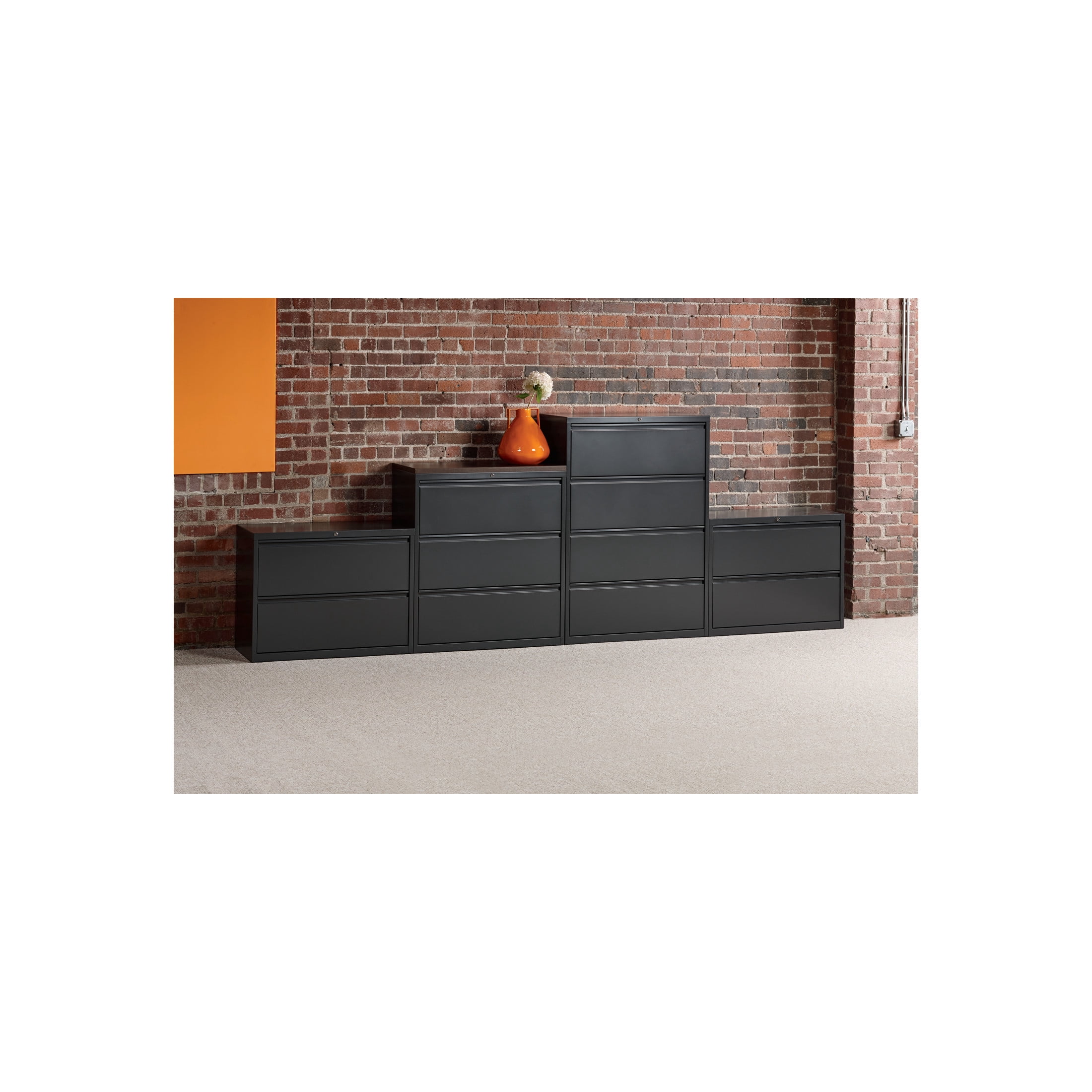 Hirsh 36 Inch Wide 3 Drawer Metal Lateral File Cabinet for Home and Office, Holds Letter, Legal and A4 Hanging Folders, Charcoal