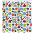 thumbnail image 3 of Ambesonne Sport Shower Curtain, Basketball and Football, 69"Wx75"L, Multicolor, 3 of 3