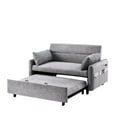 thumbnail image 6 of 55.1" Convertible Sofa Bed Couch, Adjustable Pull Out Sofa Bed With Storage Pockets, 2 Soft Pillows, Dual USB Ports, For Small Space Apartment, 6 of 9