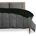 thumbnail image 2 of Bare Home Goose Down Alternative Reversible Comforter, Oversized Queen, Black/Gray, 2 of 6
