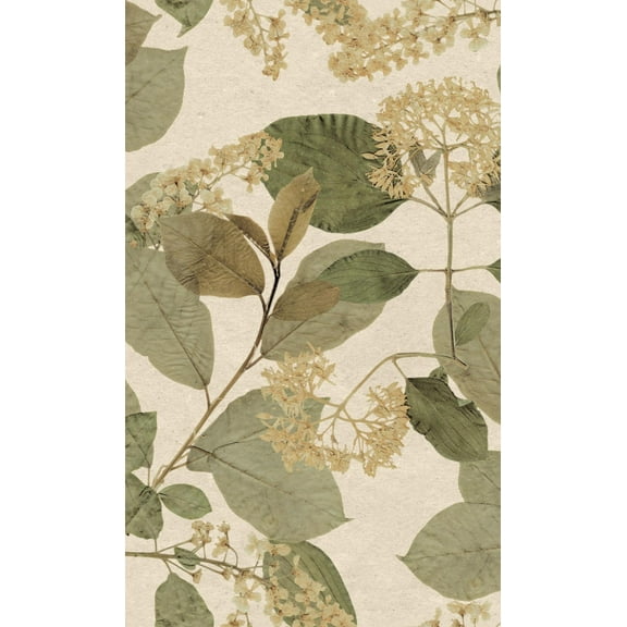 Cream Green Tropical Leaf Print Double Roll Non-Woven Non-Pasted Textured Wallpaper 57 Sq. Ft.