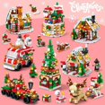 thumbnail image 5 of Christmas Gingerbread House Mini Xmas Tree Building Block Set Creative Ornament Toys Kits Micro Bricks for Adults Kids 8-12 6-12 7-9（302Pcs）, 5 of 7