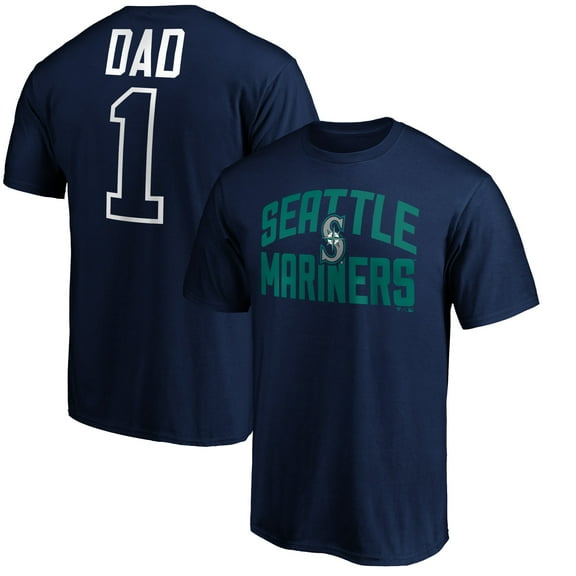 Men's Navy Seattle Mariners Father's Day #1 Dad T-Shirt