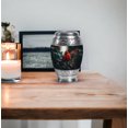 thumbnail image 7 of JAGASY Red Cardinal Small Memorial Urn - Black Tiny Urn for Ashes Adult Male & Female - Red Berry Leaf Decorative Urns for Father - Keepsake Funeral Urns for Mom - (3 Inch), 7 of 7