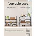 thumbnail image 4 of Shoe Rack, 3-Tier Shoe Organizer, Metal Storage Shelf, Upright or Upside Down, for 8-12 Pairs, Stackable, for Entryway, 11.8 x 26.8 x 21.7 Inches, Black ULSA203B01, 4 of 9