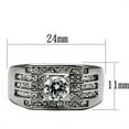 thumbnail image 2 of Anillo Color Plata Para Hombres de Acero Inoxidable Diamante Redondo en Lineas, 2 of 4