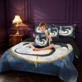 thumbnail image 4 of Manfei Retro Dragon Animals 7-Piece Twin Bedding,Vintage Starry Sky Bedding Comforter Set,Blue Gray,Black Reversible, 4 of 6