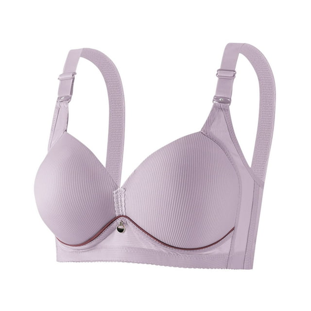 LOVZFMLL Bras for Women Women's Solid Color Seamless Nude Lifting Soft Support Bra For Women Everyday Bras Purple 2XL