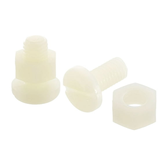 50Set Nylon Screw Nut Assortment, M8-1.25x16mm Slotted Pan Head Screws & M8 Nuts