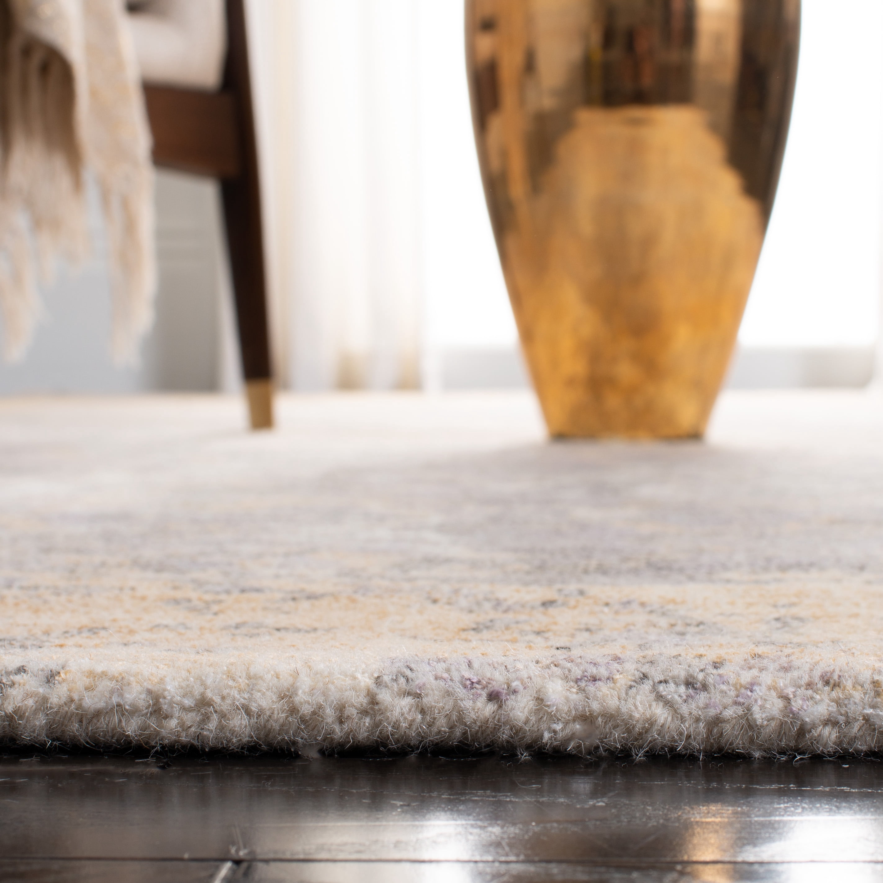 SAFAVIEH Restoration Vintage Lara Abstract Distressed Area Rug, Gold/Ivory, 4' x 6'