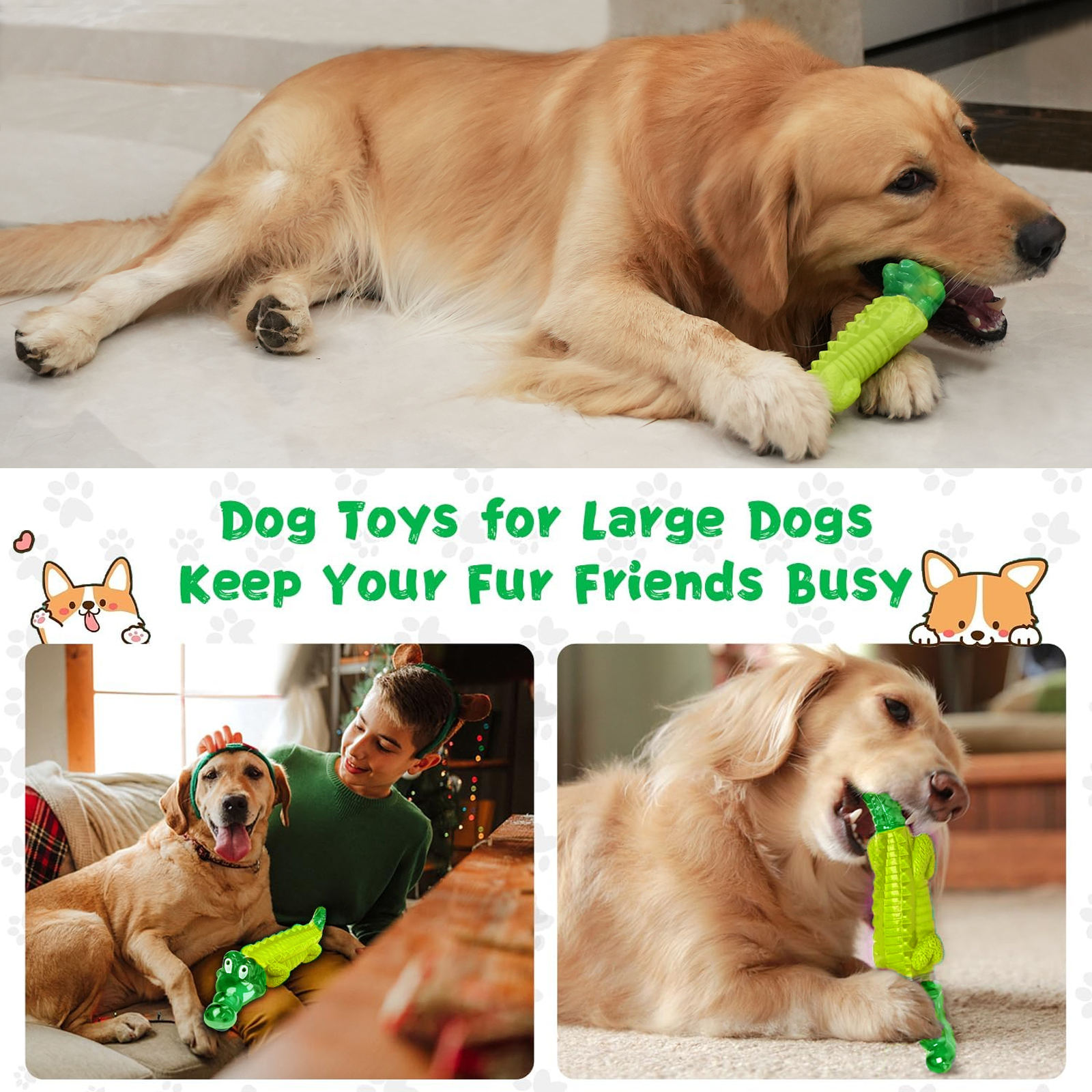 Pet Deluxe Crocodile Chew Toy for Aggressive Chewers photo 8