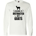 thumbnail image 3 of Inktastic Easily Distracted by Goats Long Sleeve T-Shirt, 3 of 5