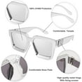 thumbnail image 5 of FEISEDY Retro Flat Top Sunglasses Thick Square Frame Metal Buckle Hip Hop Rapper Men Women B7033, 5 of 12