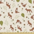 thumbnail image 1 of Botanical Fabric by the Yard Upholstery, Pattern of Fox Plantation Fall Season Woodland Wildlife Nature Scene, Decorative Fabric for DIY and Home Accents, Champagne Pale Cinnamon by Ambesonne, 1 of 5
