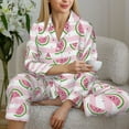 thumbnail image 6 of Uemuo Watermelon Pattern Womens Pajama Sets,PJ Set for Women,Pajamas for Women Logo,Long Sleeve Pajama Set for Women,Soft Long Sleeve Top With Pants-Small, 6 of 9
