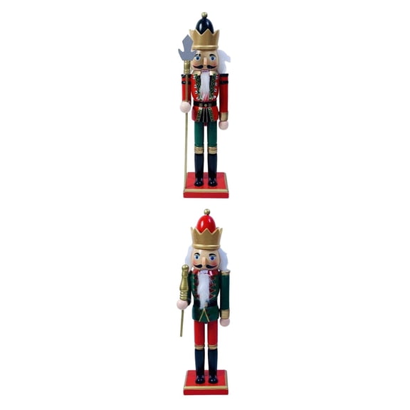 2x Estatuilla De Cascanueces De Madera Accesorios De FotografÃa Adorno De Navidad