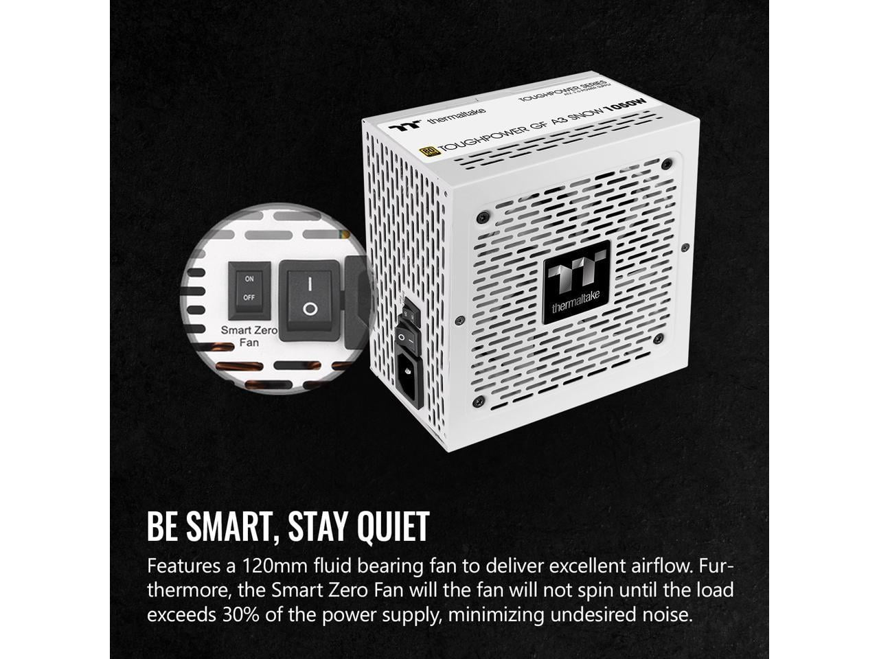 Thermaltake Toughpower GF A3 Snow TTP-1050AH2FLG 1050W Power Supply - Internal - 120 V AC, 230 V AC Input - 3.3 V DC, 5 V DC, 12 V DC, -12 V DC, 5 V SB Output - 1050 W - Active PFC - 1 +12V Rails -...