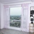 thumbnail image 3 of Bidobibo Sheer Voile Curtains, Decorative Leaves Embroidery Faux Linen Rod Pocket Window Drapes for Home Kitchen, Living Room and Bedroom, 3 of 7
