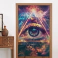 thumbnail image 5 of Noren Japanese Style Doorway Curtain Printed Door Tapestry Room Divider Curtains, 34" Width x 56" Long, Multi-Dimensional All Seeing Eye (66), 5 of 5