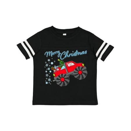 

Inktastic Merry Christmas- Santa Drives a Monster Truck Gift Toddler Boy or Toddler Girl T-Shirt