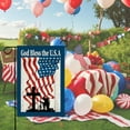 thumbnail image 3 of Rdsfhsp Memorial Day 4th of July Linen Garden Flag God Bless America Double Sided Patriotic Independence Day Yard Flag for Outdoor Holiday Decoration 12 X 18 inch, 3 of 5